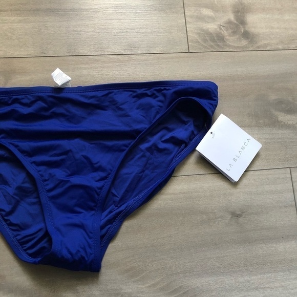 La Blanca Blue Hipster Swim Bikini Bottom 14 - Picture 6 of 11